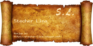 Stecher Lina névjegykártya